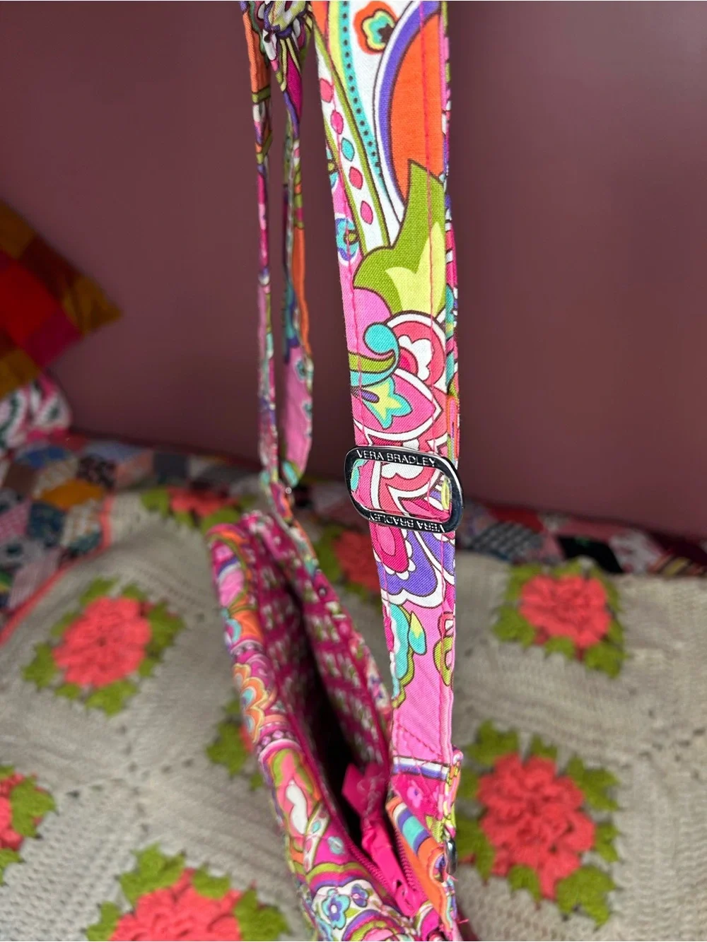 Vera Bradley Pink Swirls hipster Crossbody Bag -